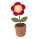 thumbnail image 1 of Mini Flor Tejida A Mano Rústica En Maceta Para El Día De San Valentín, Estante De Regalo De Cumpleaños, Pequeña Flor Roja, 1 of 3