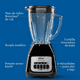 thumbnail image 3 of Oster Licuadora 2 Vel Vaso 1.5 L Base Plateada Negra Potente, 3 of 8