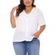 thumbnail image 1 of Agnes Orinda Cárdigan de Talla Grande para Mujeres con Botones, Cuello Redondo Transparente, Manga Corta, Suéter de Punto 2X Blanco, 1 of 6