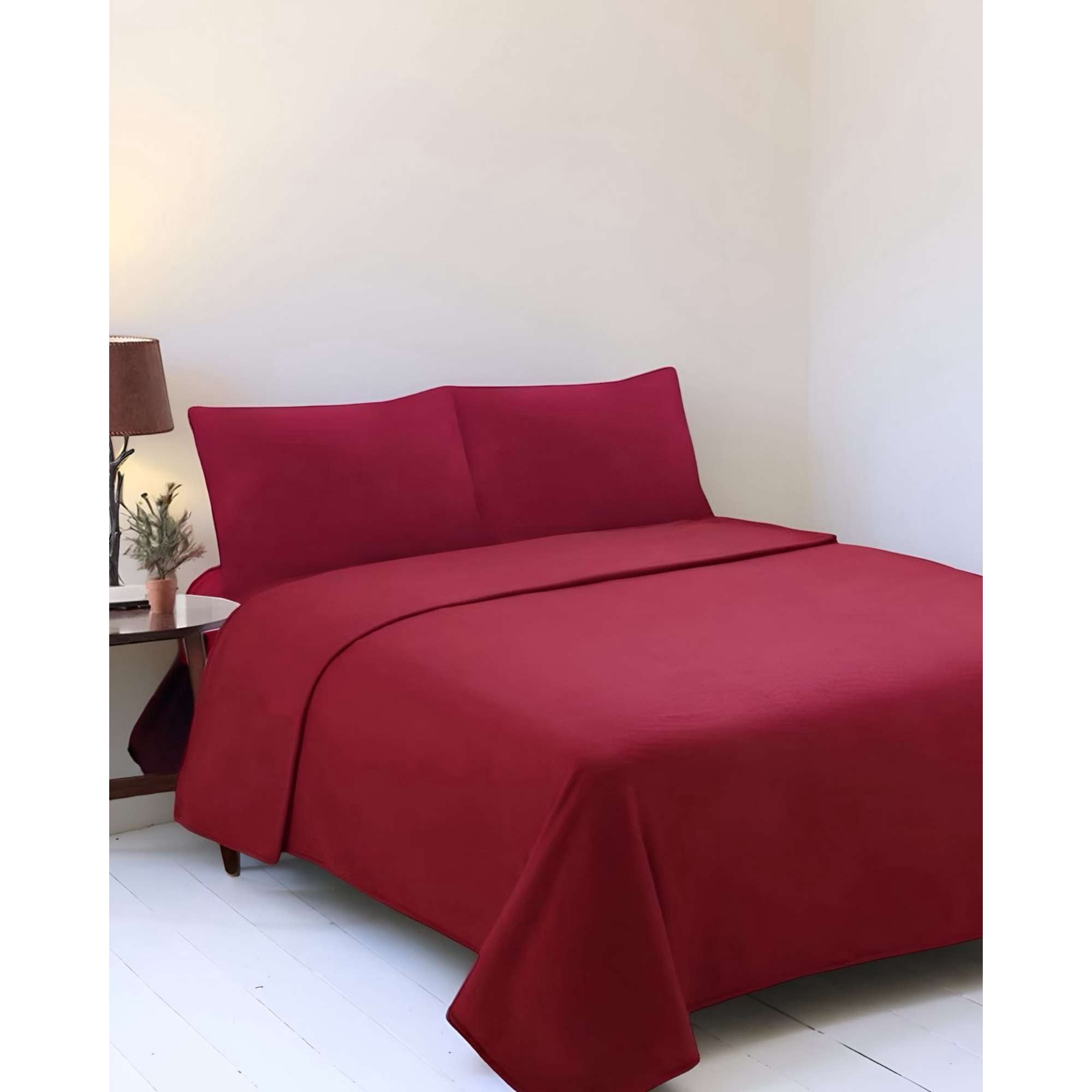 Mylhogar - Sábana De Polar Ultra Suave Máxima Calidez Y Confort Roja 1,5 Plazas