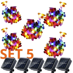 Genérico - Set 5 Guirnalda Solar Abejas Rgb Led Decoracion 5 Metros