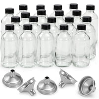 Botellas De Vidrio Aozita 120 Ml Con Tapas Y Embudos, Paquete De 20