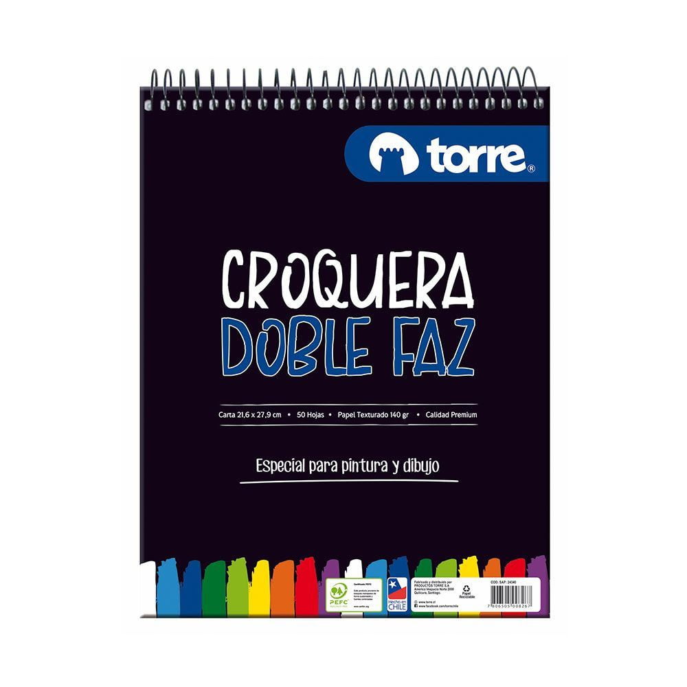 Torre - Croquera Doble Faz 21.6x27.9cms (carta)