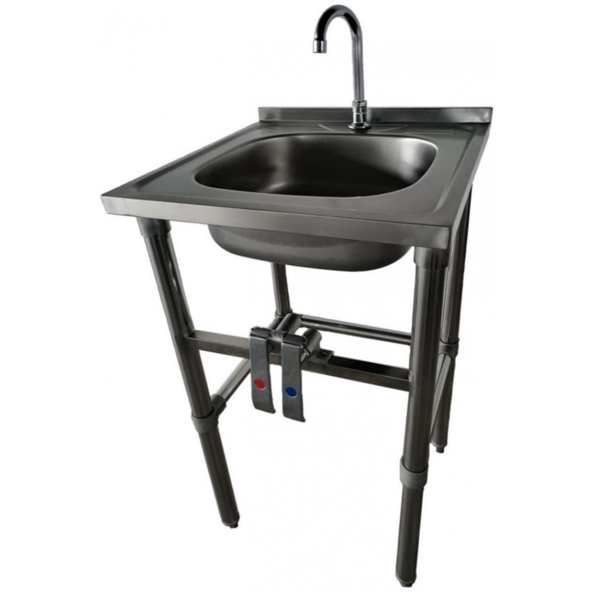 Genérico - Lavamanos Accionamiento Rodilla Acero Inox Con Grifería