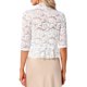 thumbnail image 3 of INSPIRE CHIC Bolero Ligero de Encaje Floral con Volantes en el Dobladillo, Abierto al Frente, de Media Manga para Mujer, Talla L, Blanco, 3 of 6