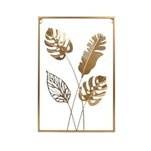 Oem - Adorno Decorativo Hojas Cuadro Estilo Metal 60X40Cm