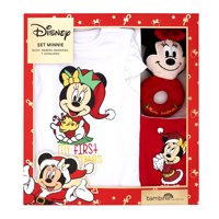 Bambino - Set 3 Piezas Navidad Disney Rojo Niña Minnie 6 - 9 Meses