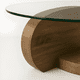 thumbnail image 2 of Mesa De Centro De Vidrio Doble Glassy Base Natural, 2 of 3