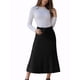 thumbnail image 5 of INSPIRE CHIC Falda de Punto A-Line para Mujer con Cintura Alta Elástica y Tejido Elástico, Falda Midi de Suéter XL Negro, 5 of 6