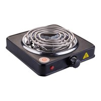 Magideal - Quemador De Bobina Eléctrica, Encimera, Quemador En Espiral, Compacto, Fácil De Limpiar, Perilla De Temperatura Ajustable, Placa Calefactora Eléctrica Único1000W Negro