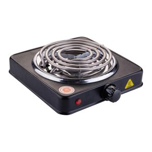 Magideal - Quemador De Bobina Eléctrica, Encimera, Quemador En Espiral, Compacto, Fácil De Limpiar, Perilla De Temperatura Ajustable, Placa Calefactora Eléctrica Único1000W Negro