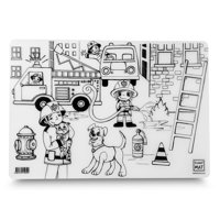 Funny Mat - Tapete Reutilizable Para Colorear Bomberos +3 Años ¡Nuevo En Chile!