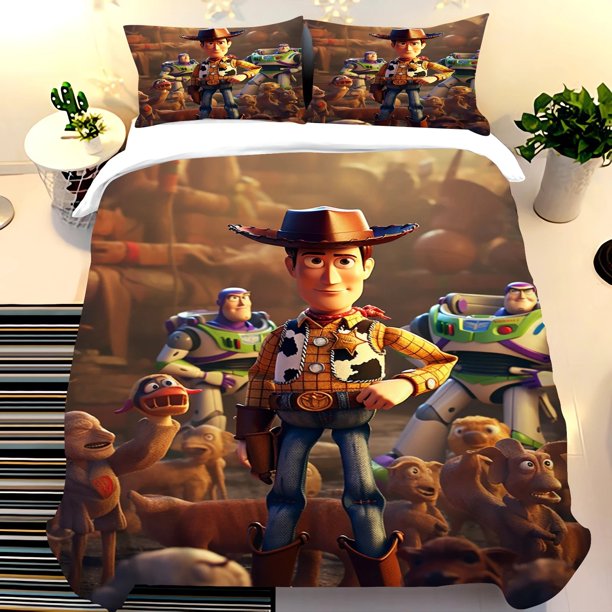 Toy Story Comforter Set 3 Piece Bed Duvet Cover Bedding 3D Printing Suitable for Children's Bedroom Sets Bed Sheets