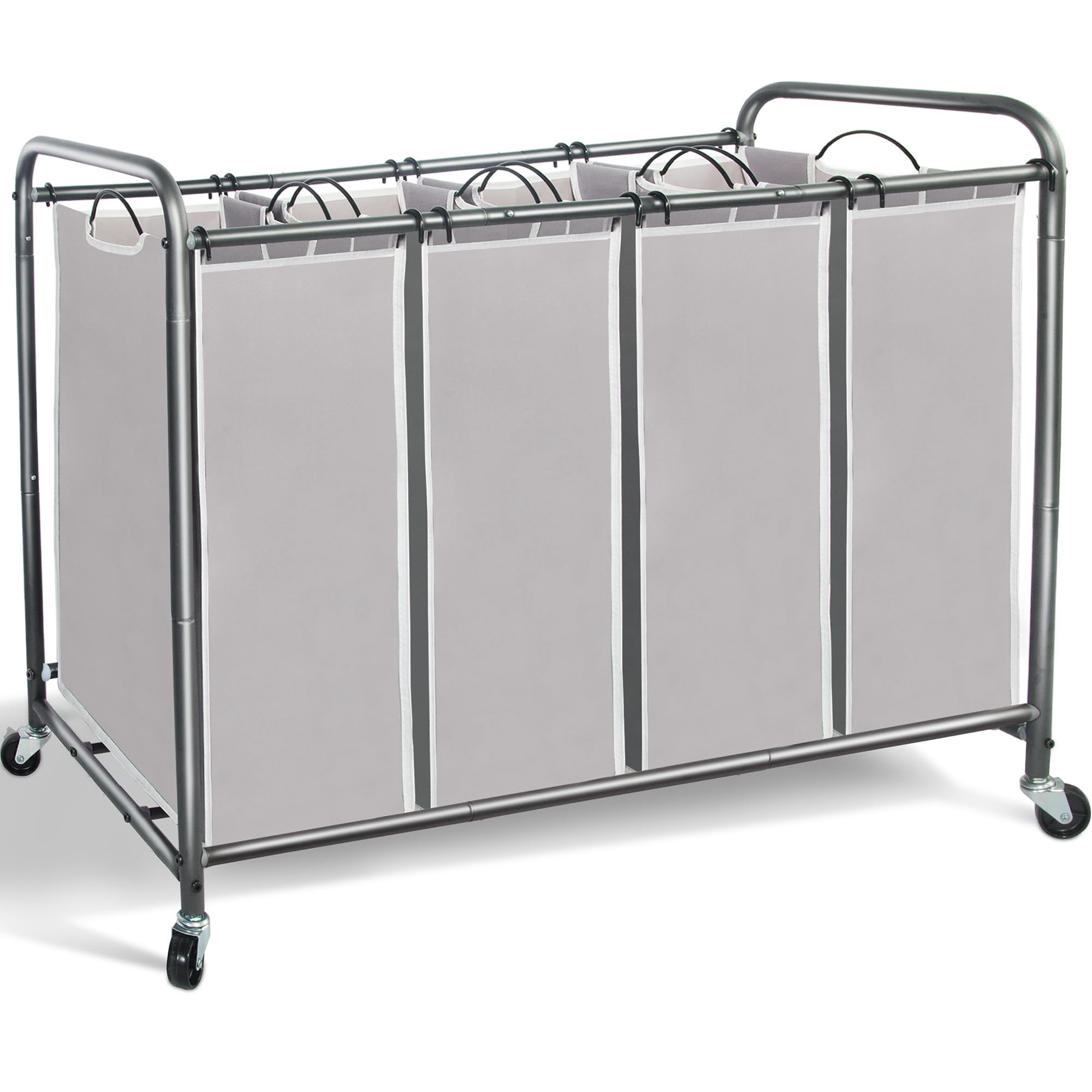 Storagemaniac - Clasificador De Ropa Storage Maniac, 4 Secciones, 181 L, Con Ruedas, Color Gris