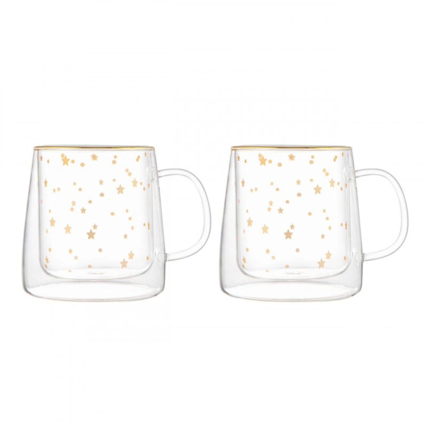 Set 2 Tazas Doble Pared 250ml Vidrio Borosilicato Lugano