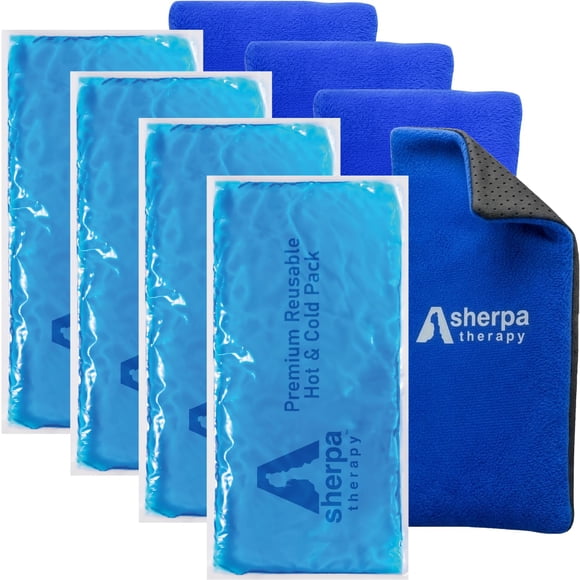 Paquete de hielo en gel con compresas frías Sherpa Therpa Therapy, paquete de 4 unidades, para lesio