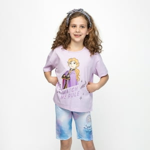 Polera Niña Watch Me Rule Frozen Morado Disney