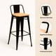 thumbnail image 5 of Taburete Tolix Negro Alto con Respaldo para bar o terraza - Asiento de madera Clara, 5 of 7