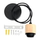 thumbnail image 5 of Lámpara colgante con cable, accesorio de lámpara colgante, E27, estilo rústico para dormitorio y cocina (bombilla no incluida). Madera negra, 5 of 5