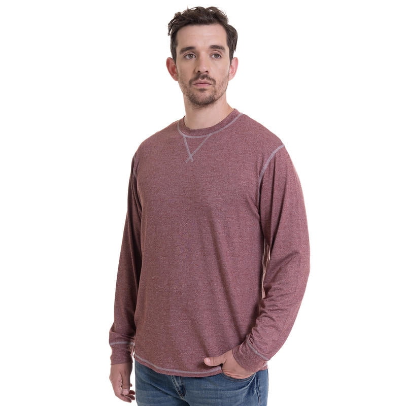 Truval - Polera Manga Larga Slub Melange Rojo