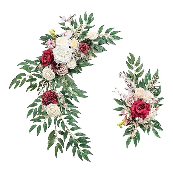 Guirnalda De Flores Rústicas Para Arco De Boda, Telón De Fondo Para Puerta Principal, Estilo De Recepción D