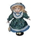 thumbnail image 2 of Muñeca De Niña De Pie Muñeca De Cerámica Rústica De Pelo Rizado Para Regalo Adorno De Cumpleaños Azul, 2 of 3