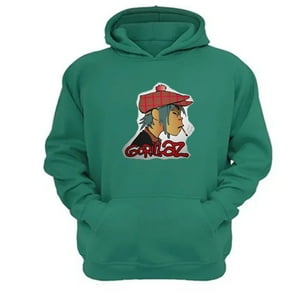 Genérico - Polerón Canguro Gorillaz Verde Aguamarina Talla L Unisex