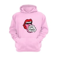 Genérico - Polerón Canguro Girl Power Rosa Talla L Unisex