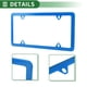 thumbnail image 5 of Marco de placa de matrícula de acero inoxidable para automóvil con tornillos y tapas, 4 agujeros, color azul, agujero ovalado, marco estrecho, 5 of 7
