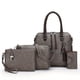 thumbnail image 1 of 4pcs/set Vintage PU Tote Bag, Luxury Top Handle Satchel, Women's Fashion Handbag, Shoulder Bag, Crossbody Bag & Clutch Purse Wallet, 1 of 3