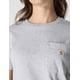thumbnail image 5 of Camiseta Carhartt Iconic WK87 Pocket Heather Grey 3X para mujer, 5 of 6