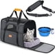 thumbnail image 1 of Transportín Morpilot para gatos, tamaño grande, con laterales blandos, para mascotas de 7 kg, color gris oscuro, 1 of 9