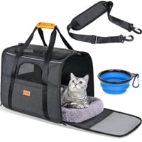 Transportín Morpilot Para Gatos, Tamaño Grande, Con Laterales Blandos, Para Mascotas De 7 Kg, Color Gris Oscuro