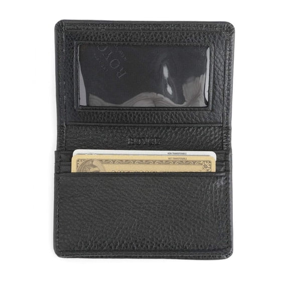 Carteras para monedas y tarjetas ROYCE New York para mujer, piel negra