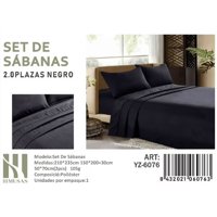 Tecnocasa - Set De Sabanas 2 Plazas Gris Oscuro 200 Hilos + 2 Funda De Almohada