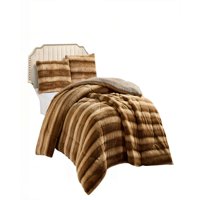 Genérico - Cobertor Imitacion De Piel De Conejo Con Diseño 2P 230Cmx250Cm Color Café 2