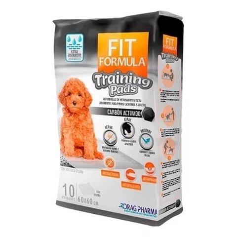 Fit Formula - Sabanillas Perro Carbon Activado - Carbon 60X60Cm 10 Unidades