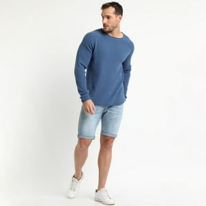 Truval - Sweater Cuello Redondo Azul Piedra