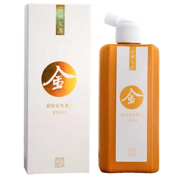 Tinta dorada Qi Ming Wen Fang para caligrafía china 250 ml
