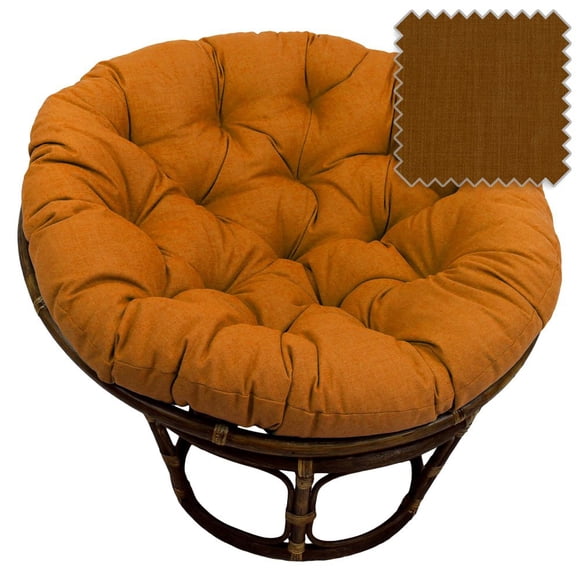 Silla Papasan DCG Stores Bali de ratán, 107 cm, con cojín, color moca