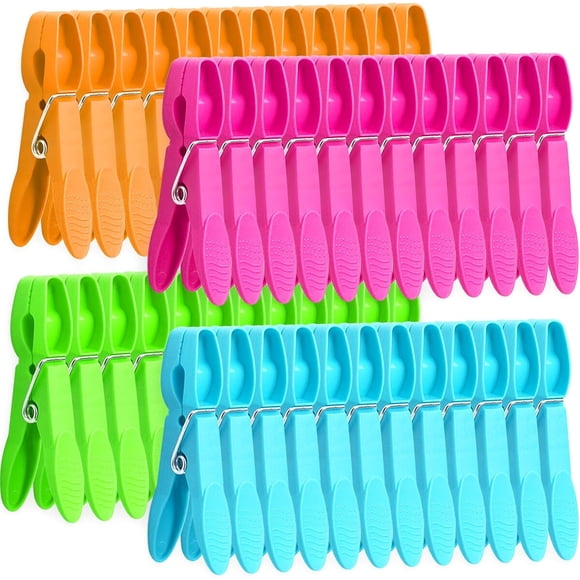 Clothes Pins, paquete de 48 pinzas de plástico de colores