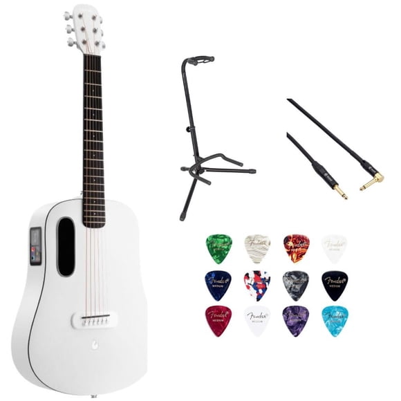 Guitarra LAVA ME PLAY 36 con funda Lite White Frost con soporte y cable
