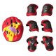 thumbnail image 5 of 7 Uds Chico Patinaje Sobre Ruedas Scooter Casco Rodillera Protector De Mu?eca Codera Rojo, 5 of 5