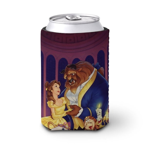 Bella La Bella y la Bestia Funda enfriadora de latas, aislante de bebidas para mantener frías o calientes, funda térmica plegable para latas, portabebidas reutilizable
