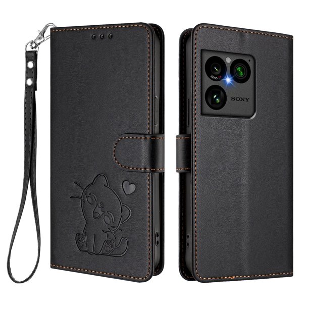 Carcasa Billetera de Cuero Sintético para Sony Xperia 1 VIII, Negro