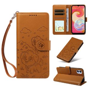 Funda Billetera Foxdock Compatible Con Samsung Galaxy A04E 4G, Diseño Perrito Tierno, Ranuras Para Tarjetas Y Soporte Plegable