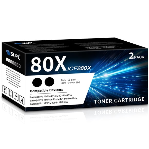 Cartucho de tóner SUFL 80X CF280X negro, paquete de 2