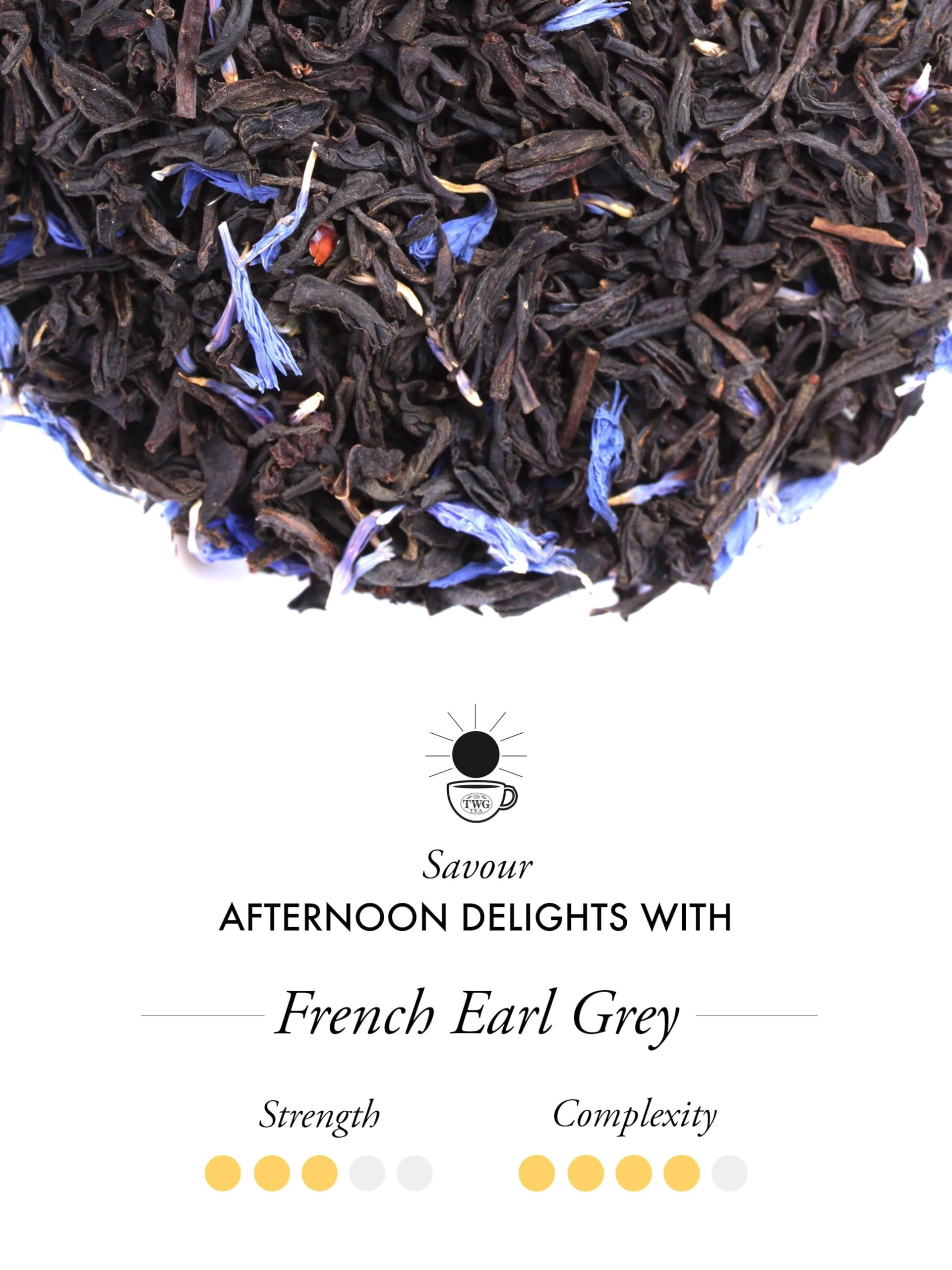 Té TWG French Earl Grey negro con cítricos, 15 bolsitas de algodón