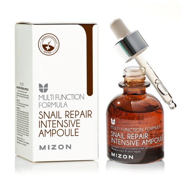 Ampolla intensiva MIZON Snail Repair, mucina de caracol con ácido hialurónico, vitamina E, adenosina, refuerzo de la elasticidad y nutrición de la piel (30 ml, 1,01 fl oz)