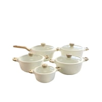 Genérico - Set De Ollas De Cocina 5 Piezas Blanco